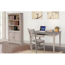 Weathered Taupe Gray 48 in. W Solid Wood Writing Desk and Chair (2-pc set) by International Concepts -International Concepts Sales weathered taupe gray international concepts writing desks k09 of 41 c10 76 1000
