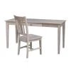 Weathered Taupe Gray 60 in. W Solid Wood Writing Desk and Chair (2-pc set) by International Concepts