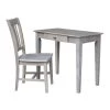 36 in. Weathered Taupe Gray Wide Solid Wood Writing Desk and Chair (2-Piece Set) by International Concepts