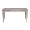 60 in. Rectangular Weathered Taupe Gray 1 Drawer Writing Desk with Solid Wood Material by International Concepts