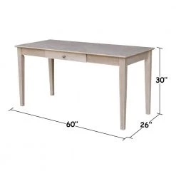 60 in. Rectangular Weathered Taupe Gray 1 Drawer Writing Desk with Solid Wood Material by International Concepts -International Concepts Sales weathered taupe gray international concepts writing desks of09 42 c3 1000