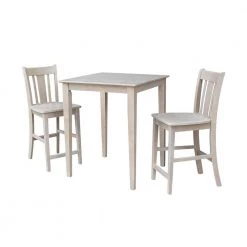 Emma 3-Piece 30 in. Weathered Taupe Square Solid Wood Dining Set with San Remo Chairs by International Concepts 15 Emma 3-Piece 30 in. Weathered Taupe Square Solid Wood Dining Set with San Remo Chairs by International Concepts -International Concepts Sales weathered taupe international concepts dining room sets k09 3030 s102 2 31 1000