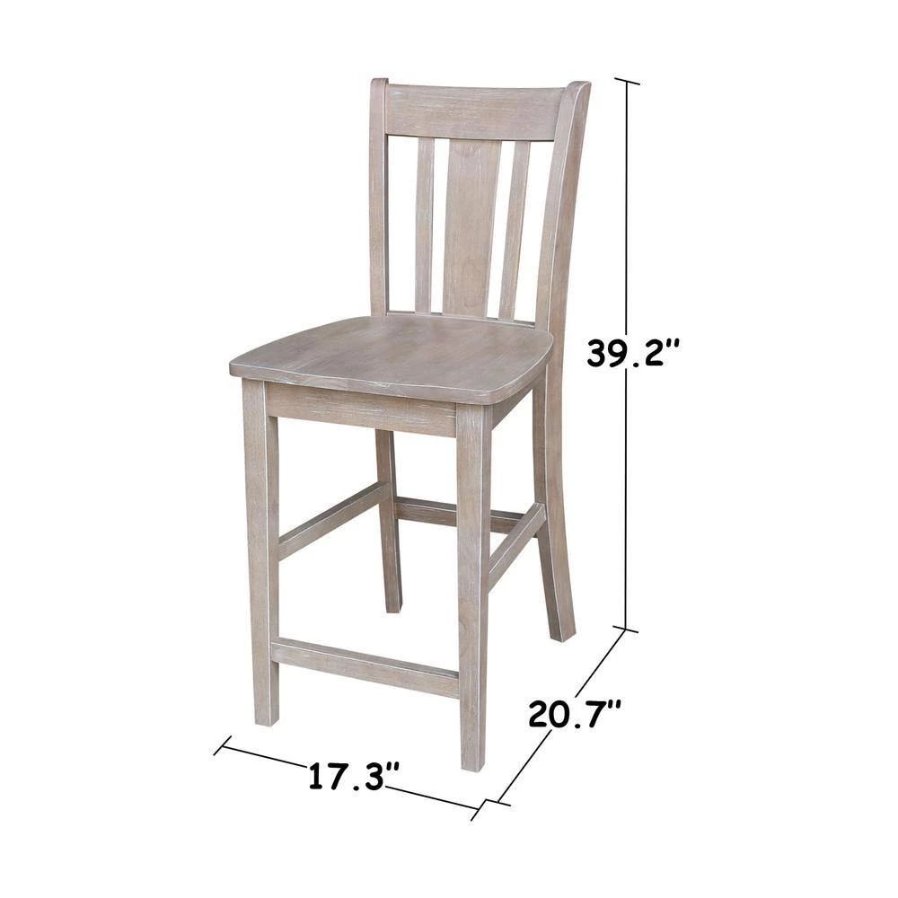 Emma 3-Piece 30 in. Weathered Taupe Square Solid Wood Dining Set with San Remo Chairs by International Concepts 4 Emma 3-Piece 30 in. Weathered Taupe Square Solid Wood Dining Set with San Remo Chairs by International Concepts - Image 4