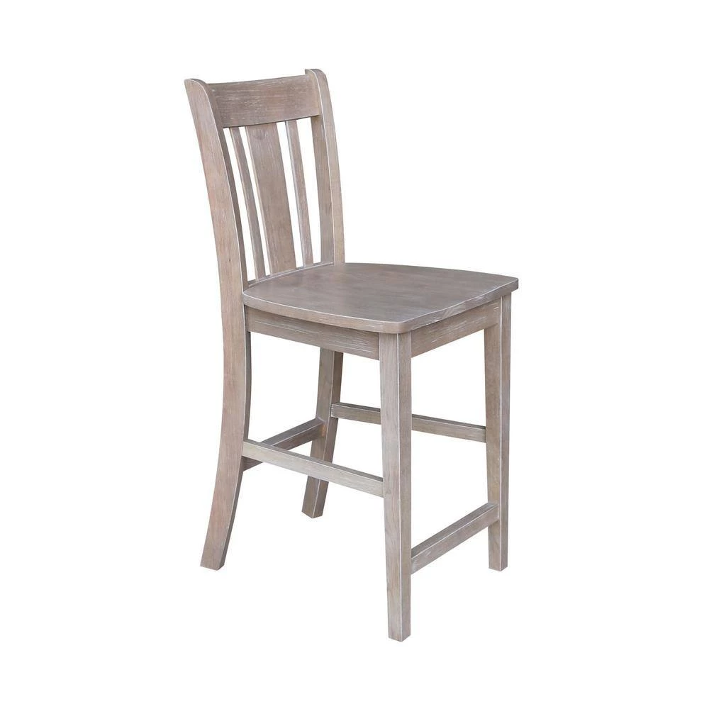 Emma 3-Piece 30 in. Weathered Taupe Square Solid Wood Dining Set with San Remo Chairs by International Concepts 2 Emma 3-Piece 30 in. Weathered Taupe Square Solid Wood Dining Set with San Remo Chairs by International Concepts - Image 2