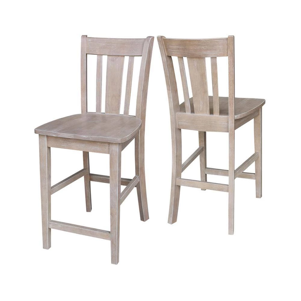 Skylar 3-Piece 36 in. Weathered Taupe Square Solid Wood Dining Set with San Remo Chairs by International Concepts 6 Skylar 3-Piece 36 in. Weathered Taupe Square Solid Wood Dining Set with San Remo Chairs by International Concepts - Image 6