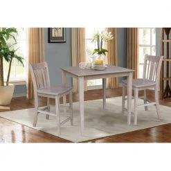 Skylar 3-Piece 36 in. Weathered Taupe Square Solid Wood Dining Set with San Remo Chairs by International Concepts 13 Skylar 3-Piece 36 in. Weathered Taupe Square Solid Wood Dining Set with San Remo Chairs by International Concepts -International Concepts Sales weathered taupe international concepts dining room sets k09 3636 s102 2 fa 1000
