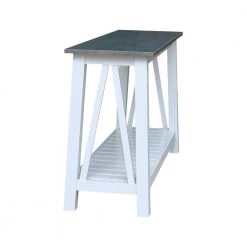 50 in. Rectangle Surrey White and Gray Solid Wood Console Table by International Concepts 17 50 in. Rectangle Surrey White and Gray Solid Wood Console Table by International Concepts -International Concepts Sales white and gray international concepts console tables ot05 16s 44 1000