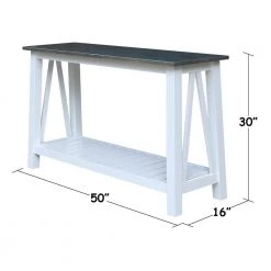 50 in. Rectangle Surrey White and Gray Solid Wood Console Table by International Concepts 15 50 in. Rectangle Surrey White and Gray Solid Wood Console Table by International Concepts -International Concepts Sales white and gray international concepts console tables ot05 16s 4f 1000