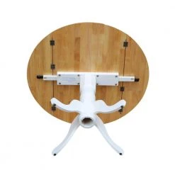 5-Piece 42 in. White and Natural Dual Drop Leaf Table Set with 4-Side chairs by International Concepts 15 5-Piece 42 in. White and Natural Dual Drop Leaf Table Set with 4-Side chairs by International Concepts -International Concepts Sales white and natural international concepts dining room sets k02 42dp c08 617 4 1d 1000