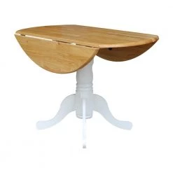 5-Piece 42 in. White and Natural Dual Drop Leaf Table Set with 4-Side chairs by International Concepts 20 5-Piece 42 in. White and Natural Dual Drop Leaf Table Set with 4-Side chairs by International Concepts -International Concepts Sales white and natural international concepts dining room sets k02 42dp c08 617 4 fa 1000