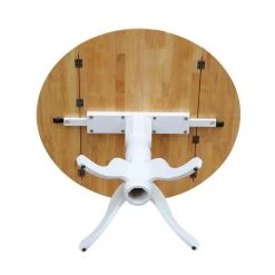 3-Piece 42 in. White/Natural Dual Drop Leaf Table Set with 2-Side Chairs by International Concepts 16 3-Piece 42 in. White/Natural Dual Drop Leaf Table Set with 2-Side Chairs by International Concepts -International Concepts Sales white and natural international concepts dining room sets k02 42dp c08 61p 1d 1000