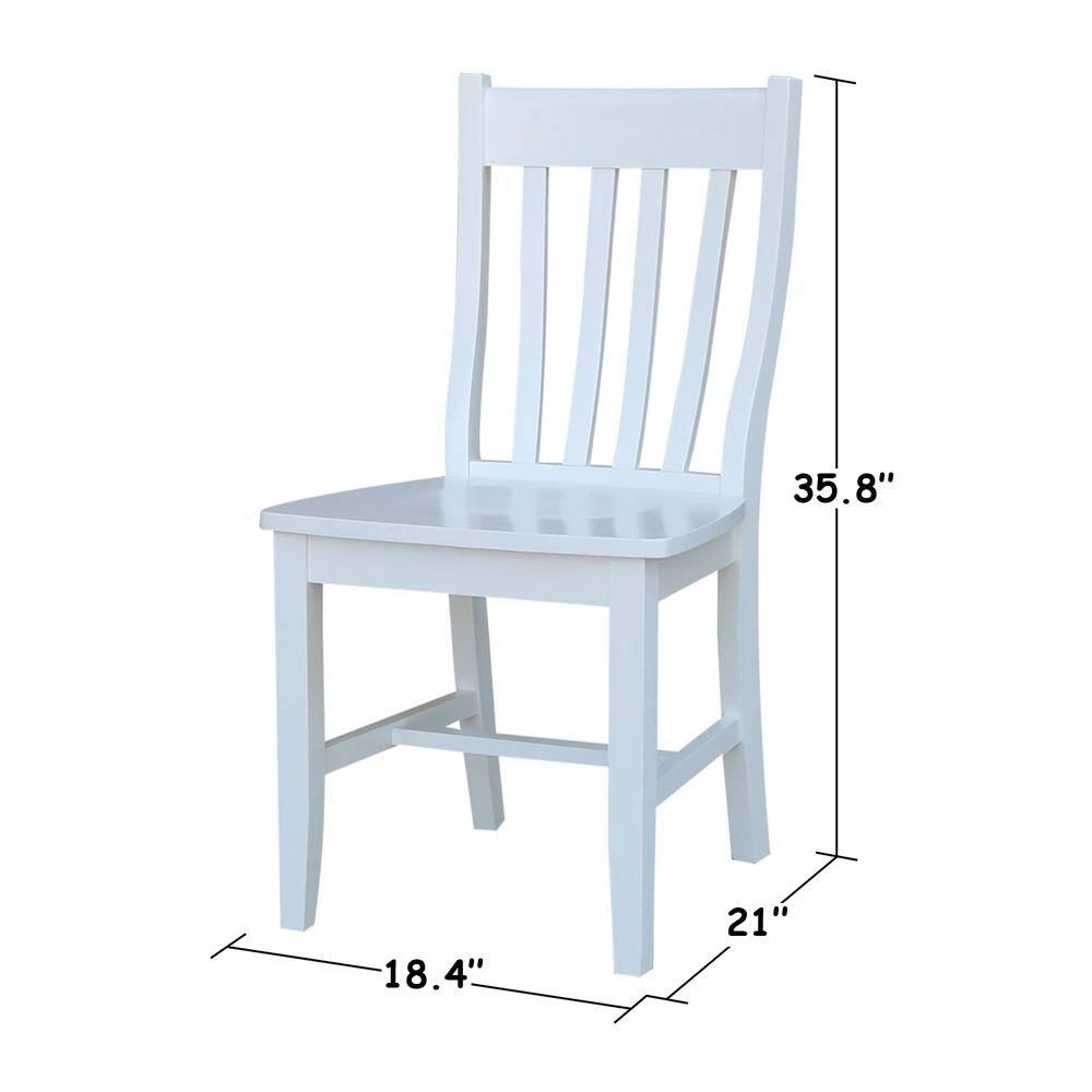 3-Piece 42 in. White/Natural Dual Drop Leaf Table Set with 2-Side Chairs by International Concepts 11 3-Piece 42 in. White/Natural Dual Drop Leaf Table Set with 2-Side Chairs by International Concepts - Image 11