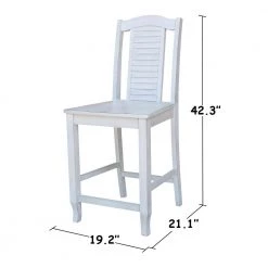 Set of 3 pcs - White/Chalk Dual Drop Leaf Bistro Table Counter Height with Storage 2-Counter Height Stools by International Concepts -International Concepts Sales white chalk antiqued international concepts dining room sets k128 3638 s452 2 76 1000