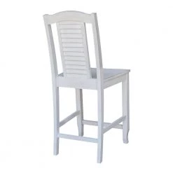 Set of 5 pcs - White/Chalk Dual Drop Leaf Bistro Table Counter Height with Storage 2-Counter Height Stools by International Concepts -International Concepts Sales white chalk antiqued international concepts dining room sets k128 3638 s452 4 66 1000