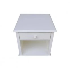 Cottage Beach White 1-Drawer End Table by International Concepts 16 Cottage Beach White 1-Drawer End Table by International Concepts -International Concepts Sales white hand rubbed edges international concepts end side tables ot07 20e 1d 1000