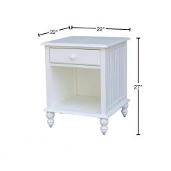 Cottage Beach White 1-Drawer End Table by International Concepts 14 Cottage Beach White 1-Drawer End Table by International Concepts -International Concepts Sales white hand rubbed edges international concepts end side tables ot07 20e 40 1000