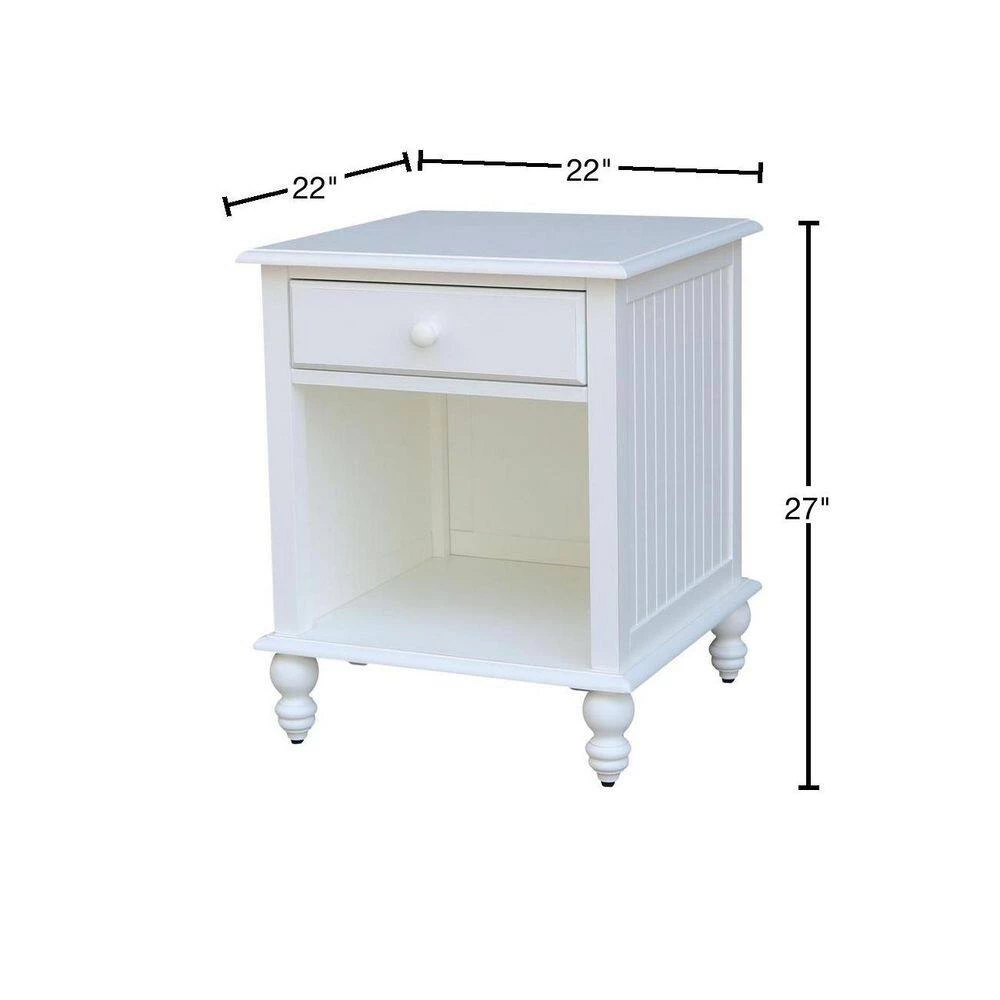 Cottage Beach White 1-Drawer End Table by International Concepts 3 Cottage Beach White 1-Drawer End Table by International Concepts - Image 3