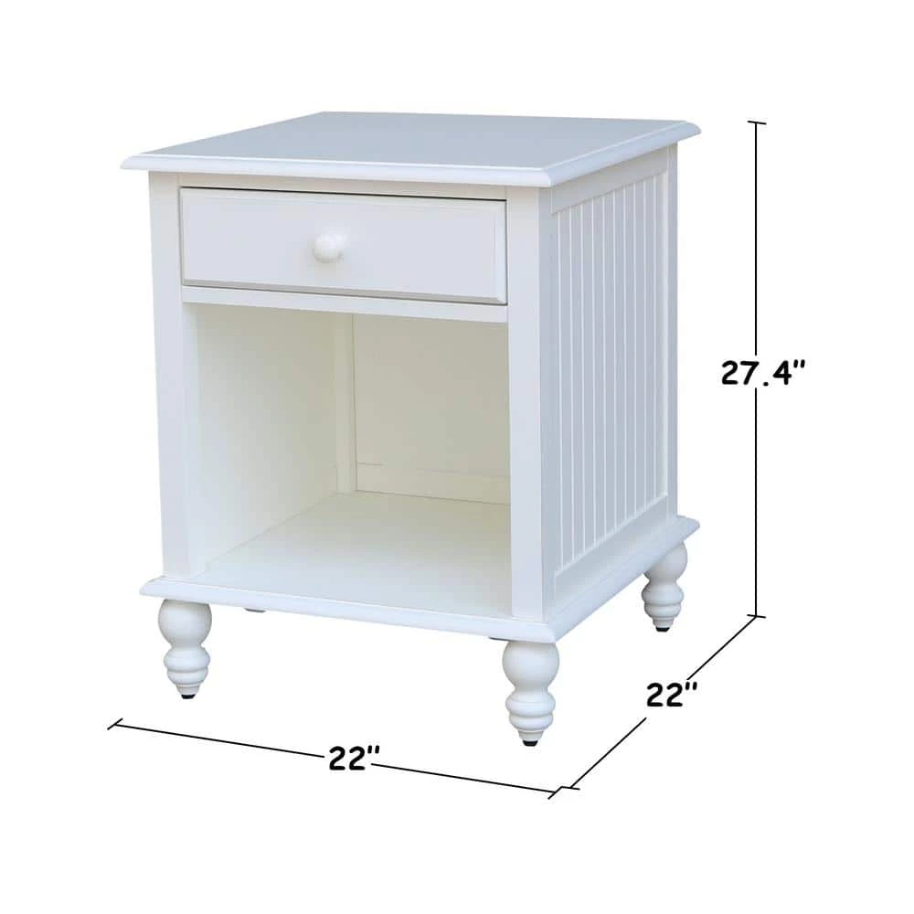 Cottage Beach White 1-Drawer End Table by International Concepts 4 Cottage Beach White 1-Drawer End Table by International Concepts - Image 4