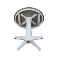 Olivia 3-Piece 30 in. White/Heather Gray Round Solid Wood Dining Set with Emily Chairs by International Concepts -International Concepts Sales white heather gray international concepts dining room sets k05 30rt 27b c617p 1d 1000