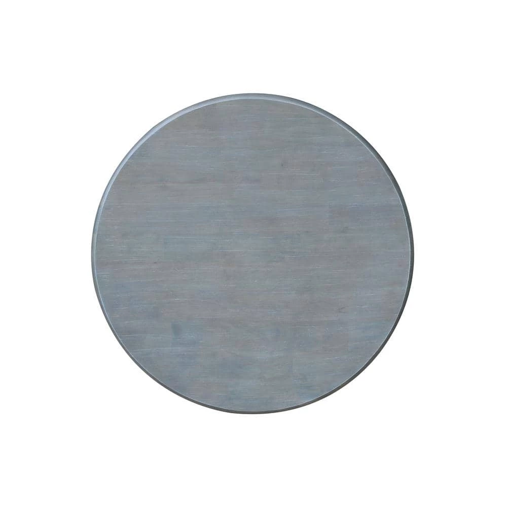 Hampton 3-Piece 30 in. White/Heather Gray Round Solid Wood Dining Set with X-Back Chairs by International Concepts 3 Hampton 3-Piece 30 in. White/Heather Gray Round Solid Wood Dining Set with X-Back Chairs by International Concepts - Image 3