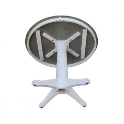 5-Piece Set White / Heather Gray 36 in. Round Solid Wood Top Dining Table with 4-Side Chairs by International Concepts -International Concepts Sales white heather gray international concepts dining room sets k05 36rt 27b c2 4 1d 1000