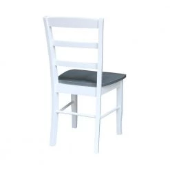 5-Piece Set White / Heather Gray 36 in. Round Solid Wood Top Dining Table with 4-Side Chairs by International Concepts -International Concepts Sales white heather gray international concepts dining room sets k05 36rt 27b c2 4 66 1000