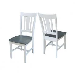 Olivia 5-Piece 36 in. White/Heather Gray Extendable Solid Wood Dining Set with San Remo Chairs by International Concepts -International Concepts Sales white heather gray international concepts dining room sets k05 36rxt 27b c10 4 44 1000