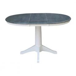 Olivia 5-Piece 36 in. White/Heather Gray Extendable Solid Wood Dining Set with San Remo Chairs by International Concepts -International Concepts Sales white heather gray international concepts dining room sets k05 36rxt 27b c10 4 66 1000