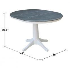 Olivia 5-Piece 36 in. White/Heather Gray Extendable Solid Wood Dining Set with San Remo Chairs by International Concepts -International Concepts Sales white heather gray international concepts dining room sets k05 36rxt 27b c10 4 76 1000