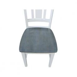 Olivia 5-Piece 36 in. White/Heather Gray Extendable Solid Wood Dining Set with San Remo Chairs by International Concepts -International Concepts Sales white heather gray international concepts dining room sets k05 36rxt 27b c10 4 fa 1000