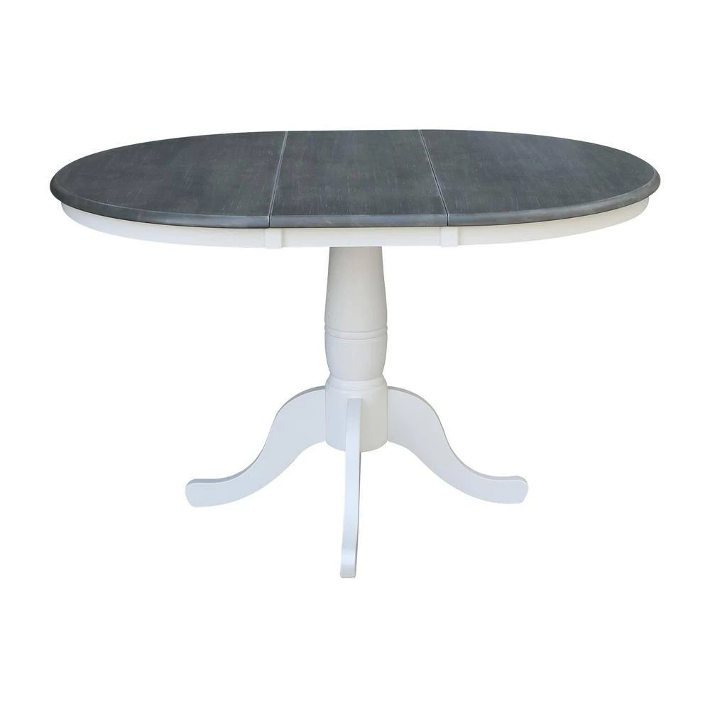 Laurel 5-Piece 36 in. White/Heather Gray Extendable Solid Wood Dining Set with X-Back Chairs by International Concepts 7 Laurel 5-Piece 36 in. White/Heather Gray Extendable Solid Wood Dining Set with X-Back Chairs by International Concepts - Image 7