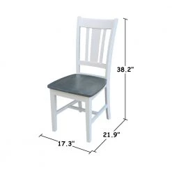 Set of 5 pcs - White/Heather Gray 42" Dual Drop Leaf Table with 4 RTA chairs by International Concepts -International Concepts Sales white heather gray international concepts dining room sets k05 42dp c10 4 76 1000