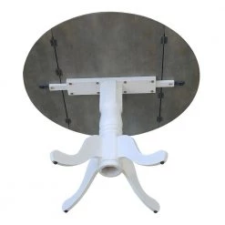 42 in. 3-Piece Set White Heather Gray Drop Leaf Wood Table with 2-Side Chairs by International Concepts -International Concepts Sales white heather gray international concepts dining room sets k05 42dp c14p 1d 1000