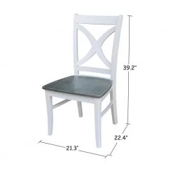 42 in. 3-Piece Set White Heather Gray Drop Leaf Wood Table with 2-Side Chairs by International Concepts -International Concepts Sales white heather gray international concepts dining room sets k05 42dp c14p 76 1000