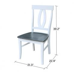 3-Piece Set - White/Heather Gray 42 in. Dual Drop Leaf Table with 2-Side Chairs by International Concepts -International Concepts Sales white heather gray international concepts dining room sets k05 42dp c170p 76 1000