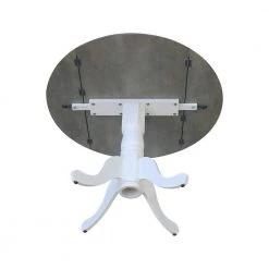 5-Piece Set White / Heather Gray 42 in. Round Solid Wood Dining Table with 4-Side Chairs by International Concepts -International Concepts Sales white heather gray international concepts dining room sets k05 42dp c2 4 1d 1000