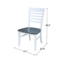 5-Piece Set - White/Heather Gray 42 in. Dual Drop Leaf Table with 4-Side Chairs by International Concepts -International Concepts Sales white heather gray international concepts dining room sets k05 42dp c310 4 76 1000