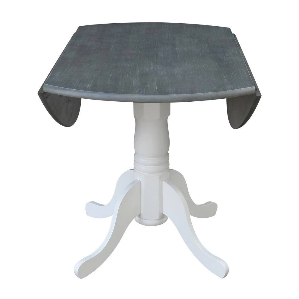 Set of 5 pcs - White/Heather Gray 42" Dual Drop Leaf Table with 4 RTA chairs by International Concepts 9 Set of 5 pcs - White/Heather Gray 42" Dual Drop Leaf Table with 4 RTA chairs by International Concepts - Image 9