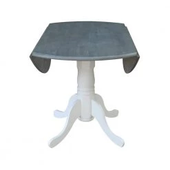 5-Piece Set - White/Heather Gray 42 in. Dual Drop Leaf Table with 4-Side Chairs by International Concepts 19 5-Piece Set - White/Heather Gray 42 in. Dual Drop Leaf Table with 4-Side Chairs by International Concepts -International Concepts Sales white heather gray international concepts dining room sets k05 42dp c613 4 44 1000