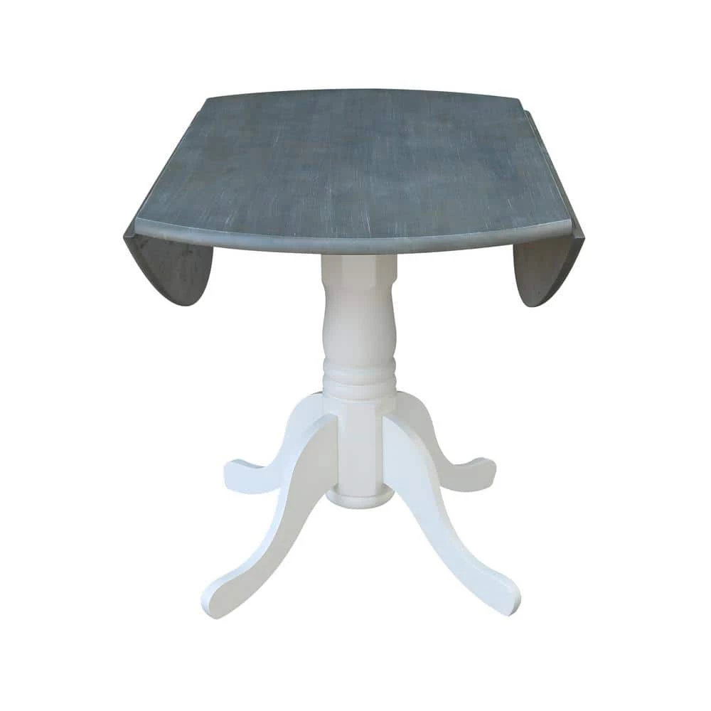 5-Piece Set - White/Heather Gray 42 in. Dual Drop Leaf Table with 4-Side Chairs by International Concepts 9 5-Piece Set - White/Heather Gray 42 in. Dual Drop Leaf Table with 4-Side Chairs by International Concepts - Image 9