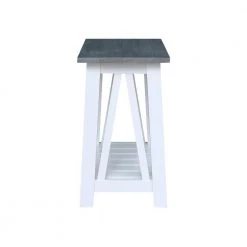 Surrey White & Heather Gray 24 in. Solid Wood Accent Table by International Concepts -International Concepts Sales white heather gray international concepts end side tables ot05 16e2 1f 1000