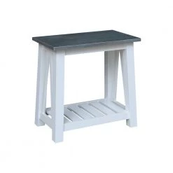 Surrey White & Heather Gray 24 in. Solid Wood Accent Table by International Concepts -International Concepts Sales white heather gray international concepts end side tables ot05 16e2 fa 1000