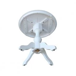 White 30 in Round Solid Wood Dining Table and 2-Emily Side Chairs (3-Piece Set) by International Concepts -International Concepts Sales white international concepts dining room sets k08 30rt 11b c617 2 44 1000