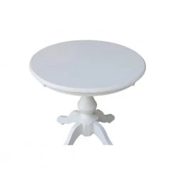 White 30 in Round Solid Wood Dining Table and 2-Emily Side Chairs (3-Piece Set) by International Concepts -International Concepts Sales white international concepts dining room sets k08 30rt 11b c617 2 fa 1000