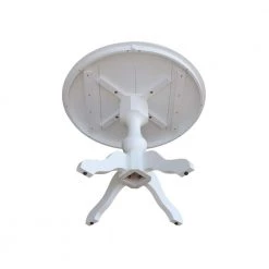 3-Piece Set, White Solid Wood 36 in. Round Table and 2-Mission Chairs by International Concepts -International Concepts Sales white international concepts dining room sets k08 36rt 11b c265 2 1d 1000