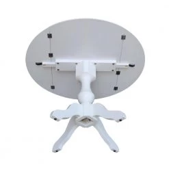 Sophia 3-Piece 42 in. White Round Drop-Leaf Wood Dining Set with Cafe Chairs by International Concepts 15 Sophia 3-Piece 42 in. White Round Drop-Leaf Wood Dining Set with Cafe Chairs by International Concepts -International Concepts Sales white international concepts dining room sets k08 42dpt 11b c61 2 1d 1000