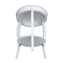 Cambria White Solid Wood Round End Table by International Concepts -International Concepts Sales white international concepts end side tables ot08 18r 18 1d 1000