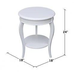 Cambria White Solid Wood Round End Table by International Concepts -International Concepts Sales white international concepts end side tables ot08 18r 18 4f 1000