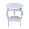 Cambria White Solid Wood Round End Table by International Concepts