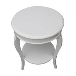 Cambria White Solid Wood Round End Table by International Concepts -International Concepts Sales white international concepts end side tables ot08 18r 18 a0 1000
